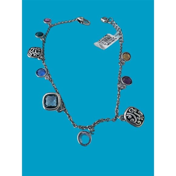brighton ankle bracelet Colorful With Crystals. Silver Plated - Picture 5 of 5